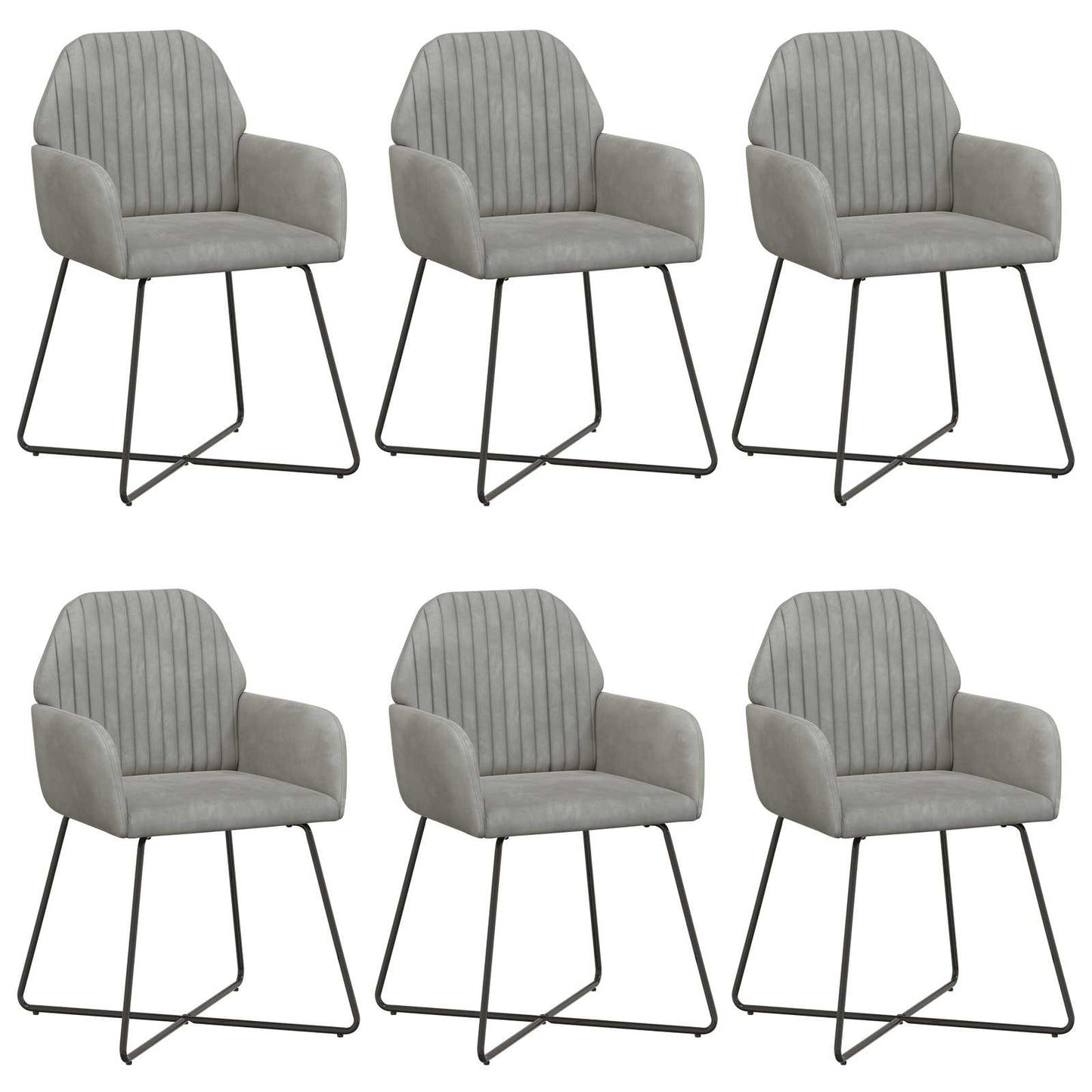 Sedie da pranzo 6 pcs Velluto Grigio Chiaro 55 x 50 x 84 cm | homemem39