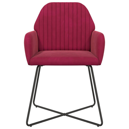 Sedie da pranzo 6 pcs Velluto Rosso Vino 55 x 50 x 84 cm | homemem39