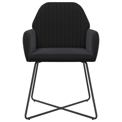 Sedie da pranzo 6 pcs Velluto Nero 55 x 50 x 84 cm