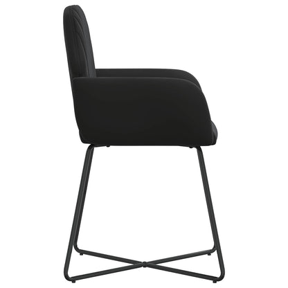 Sedie da pranzo 6 pcs Velluto Nero 55 x 50 x 84 cm