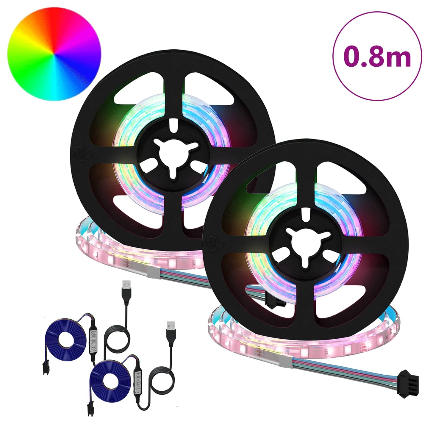 Striscia LED 4 pcs Nero e trasparente 40 x 0,8 x 0,3 cm