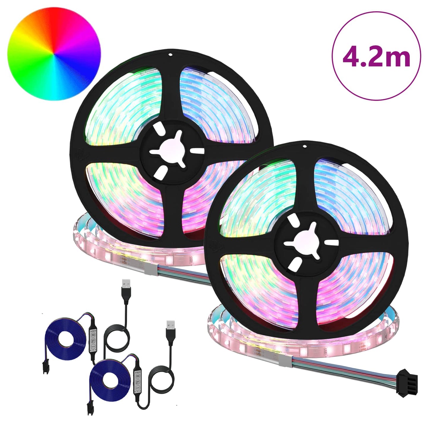 Striscia LED 4 pcs Nero e trasparente 210 x 0,8 x 0,3 cm