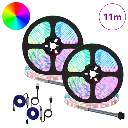 Striscia LED 4 pcs Nero e trasparente 550 x 0,8 x 0,3 cm