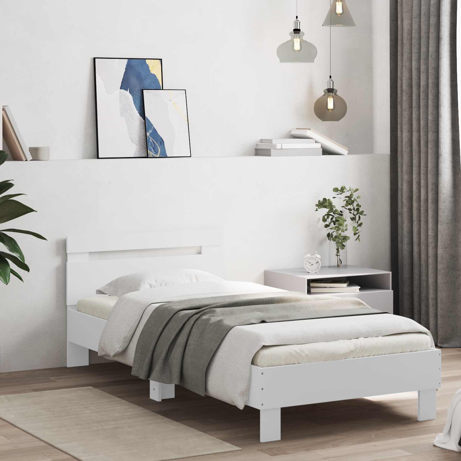 Letto con LED Bianco 80 x 200 cm Legno ingegnerizzato | homemem39