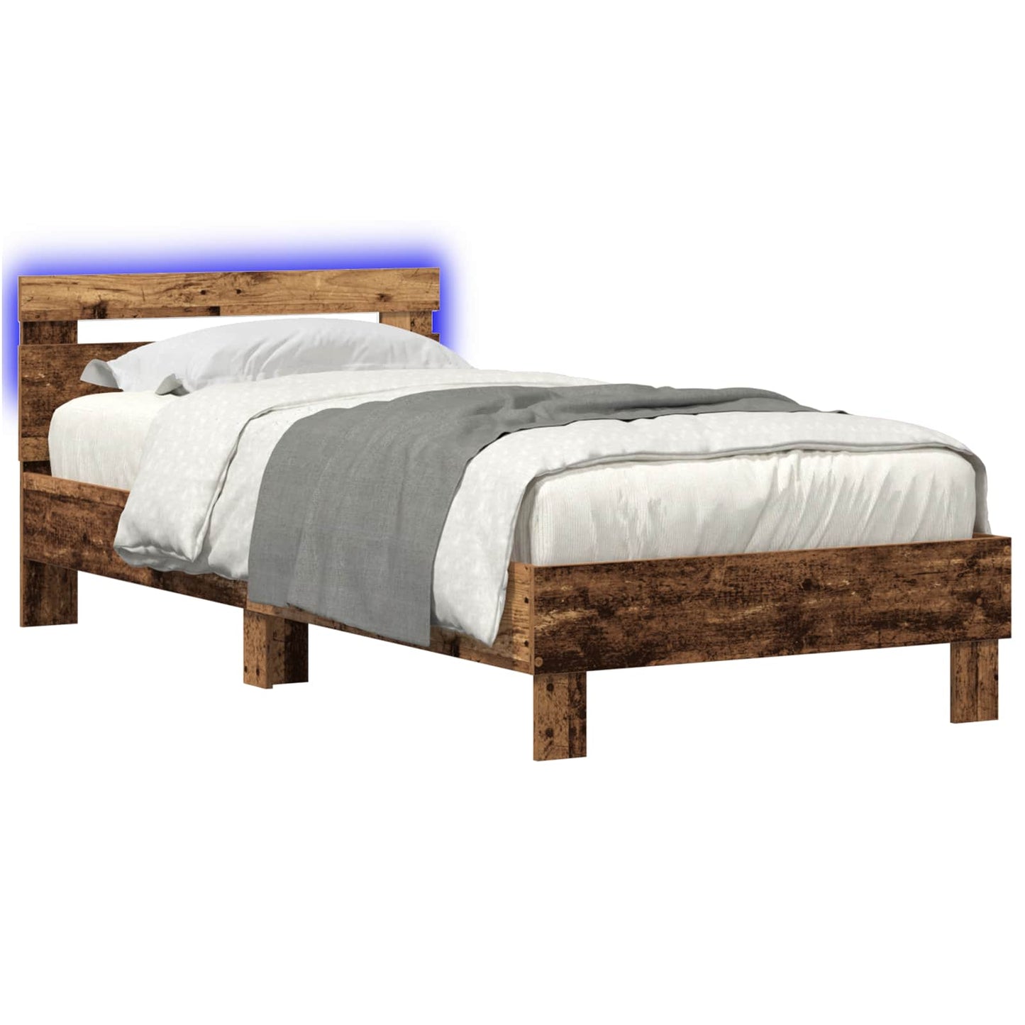 Letto con LED Legno antico 80 x 200 cm Legno ingegnerizzato | homemem39
