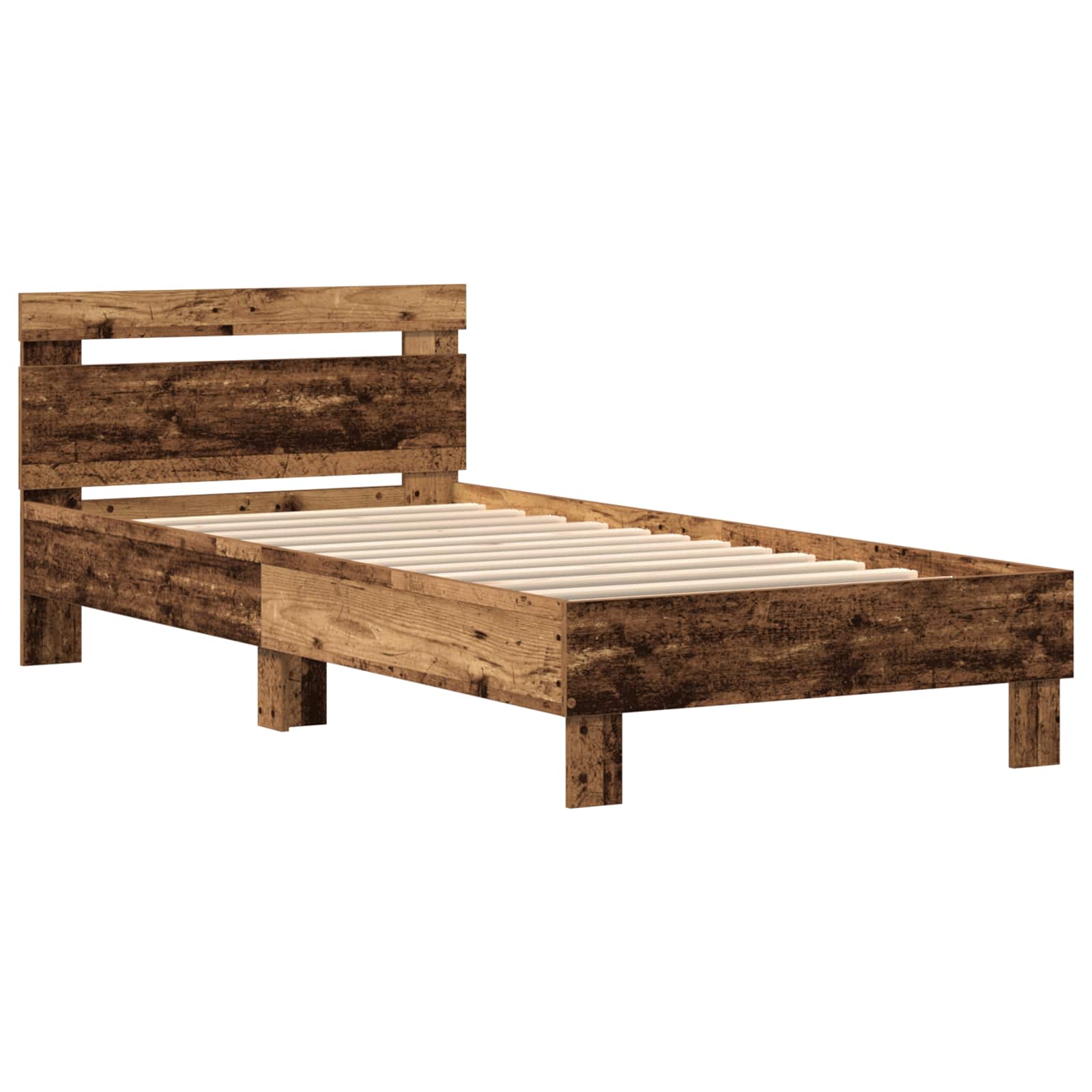 Letto con LED Legno antico 80 x 200 cm Legno ingegnerizzato | homemem39
