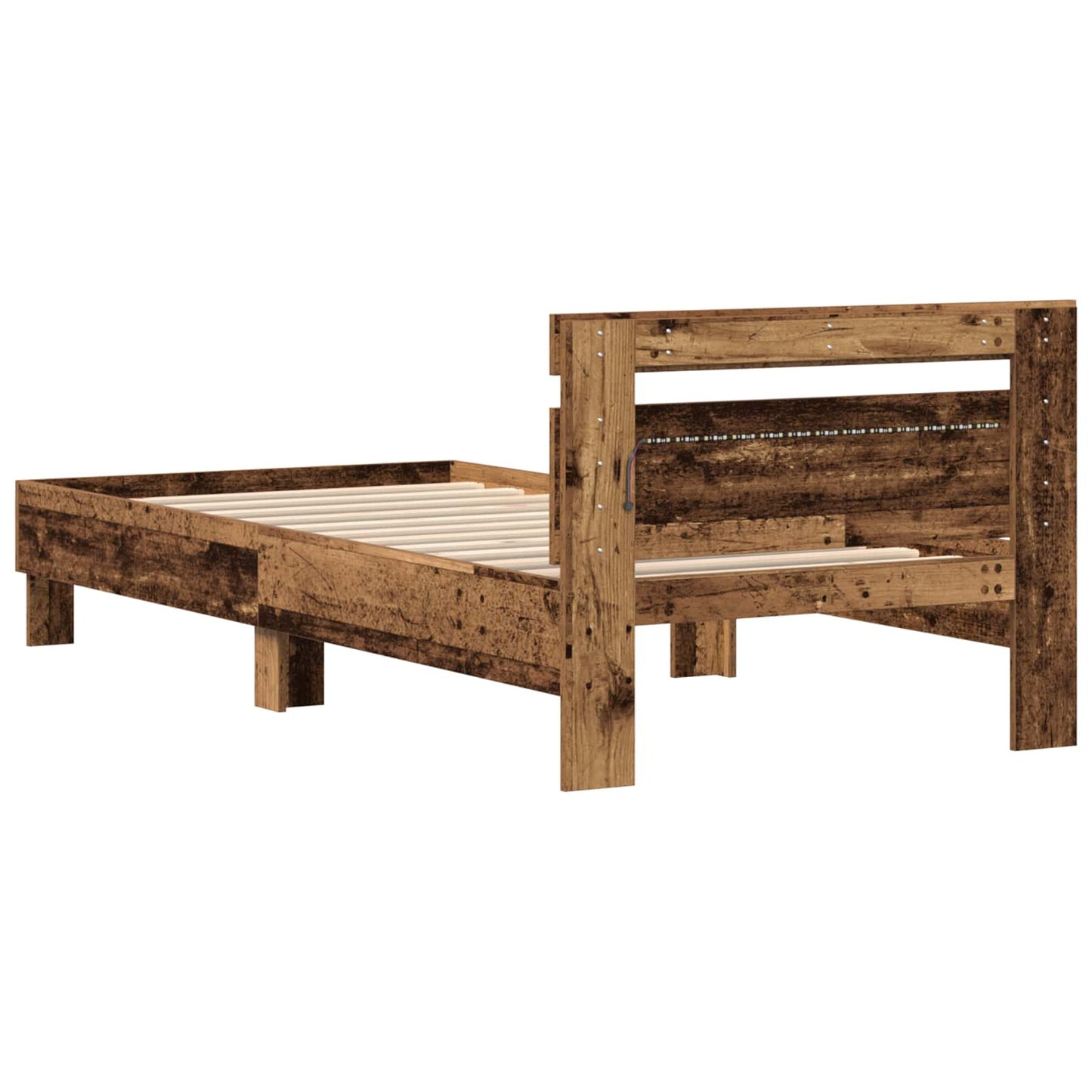 Letto con LED Legno antico 80 x 200 cm Legno ingegnerizzato | homemem39
