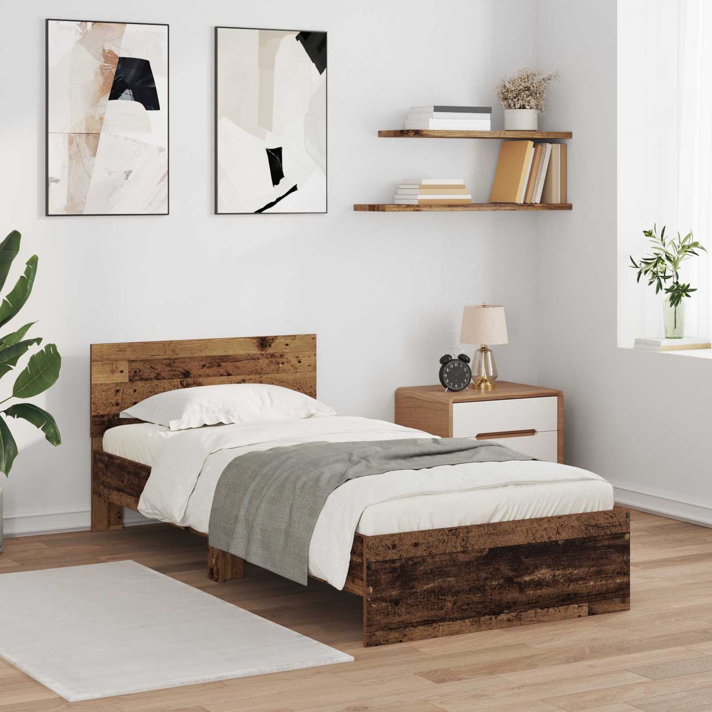 Letto con LED Legno antico 80 x 200 cm Legno ingegnerizzato | homemem39