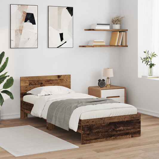 Letto con LED Legno antico 80 x 200 cm Legno ingegnerizzato | homemem39