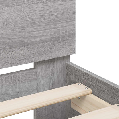 Letto con LED Sonoma grigio 80 x 200 cm Legno ingegnerizzato | homemem39