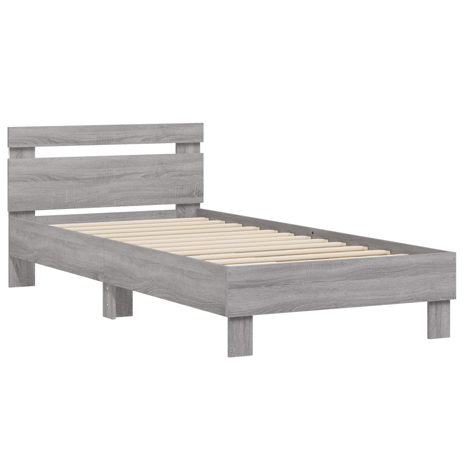 Letto con LED Sonoma grigio 80 x 200 cm Legno ingegnerizzato | homemem39