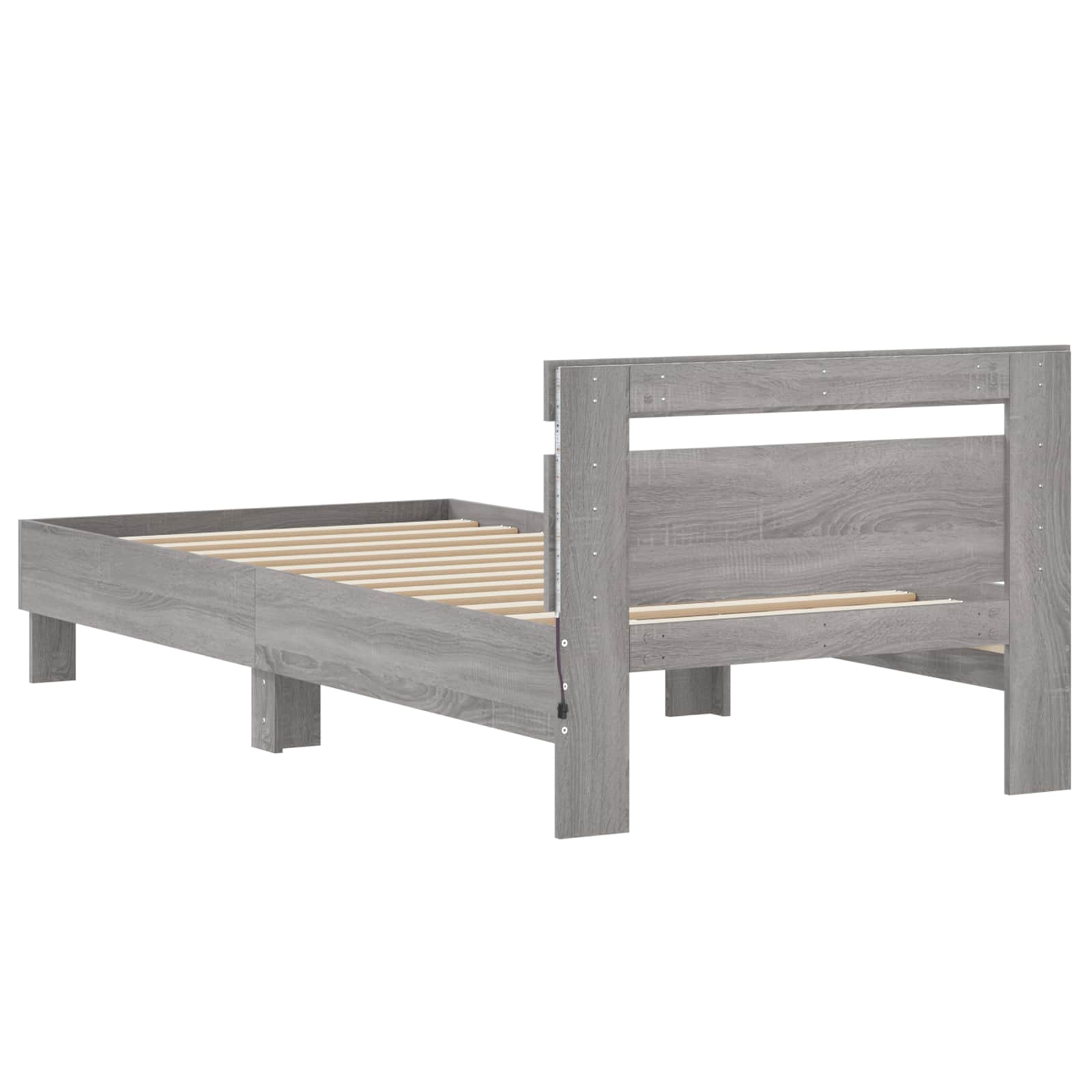 Letto con LED Sonoma grigio 80 x 200 cm Legno ingegnerizzato | homemem39