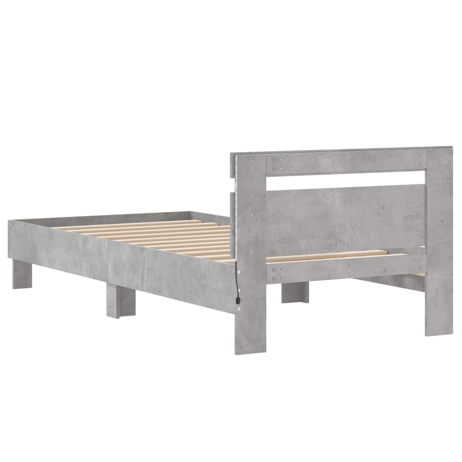 Letto con LED Grigio Cemento 80 x 200 cm Legno ingegnerizzato | homemem39