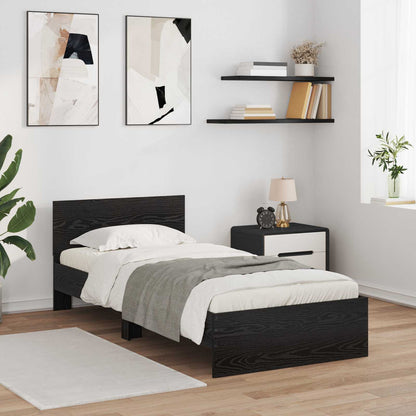 Letto con LED Rovere Nero 80 x 200 cm Legno ingegnerizzato | homemem39