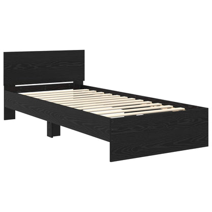 Letto con LED Rovere Nero 80 x 200 cm Legno ingegnerizzato | homemem39