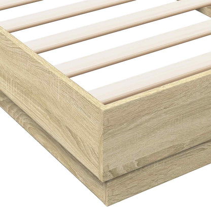Letto con LED Rovere Sonoma 80 x 200 cm Legno ingegnerizzato | homemem39