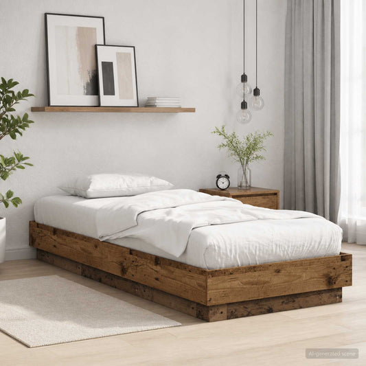 Letto con LED Legno antico 80 x 200 cm Legno ingegnerizzato - homemem39