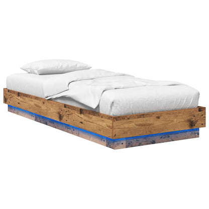 Letto con LED Legno antico 80 x 200 cm Legno ingegnerizzato | homemem39