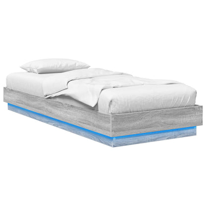 Letto con LED Sonoma grigio 80 x 200 cm Legno ingegnerizzato | homemem39
