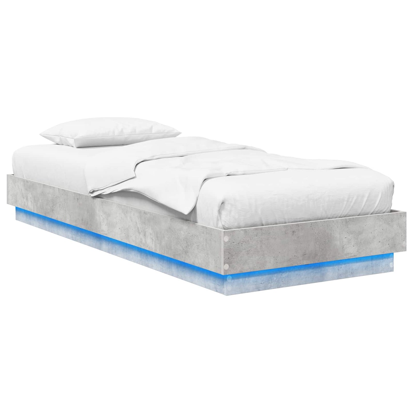 Letto con LED Grigio Cemento 80 x 200 cm Legno ingegnerizzato | homemem39