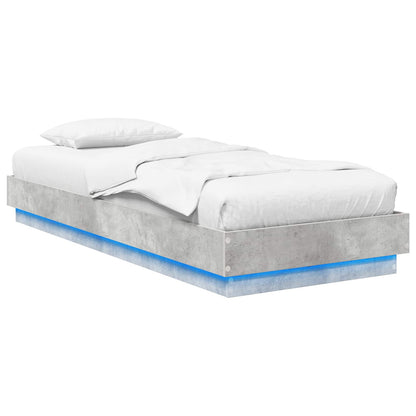 Letto con LED Grigio Cemento 80 x 200 cm Legno ingegnerizzato | homemem39