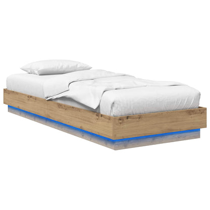 Letto con LED Rovere Artigianale 80 x 200 cm | homemem39