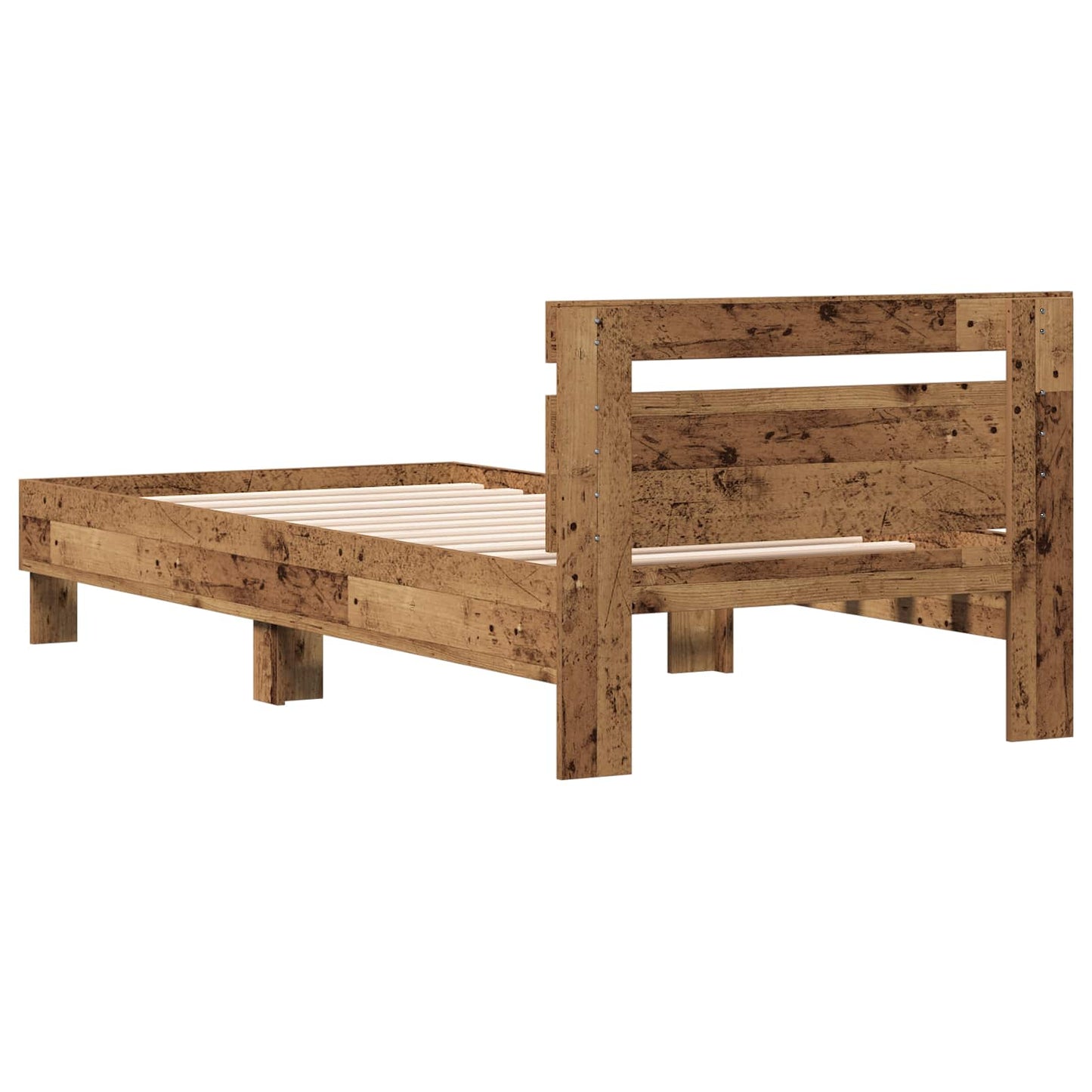 Struttura letto con testata Legno antico 80 x 200 cm | homemem39