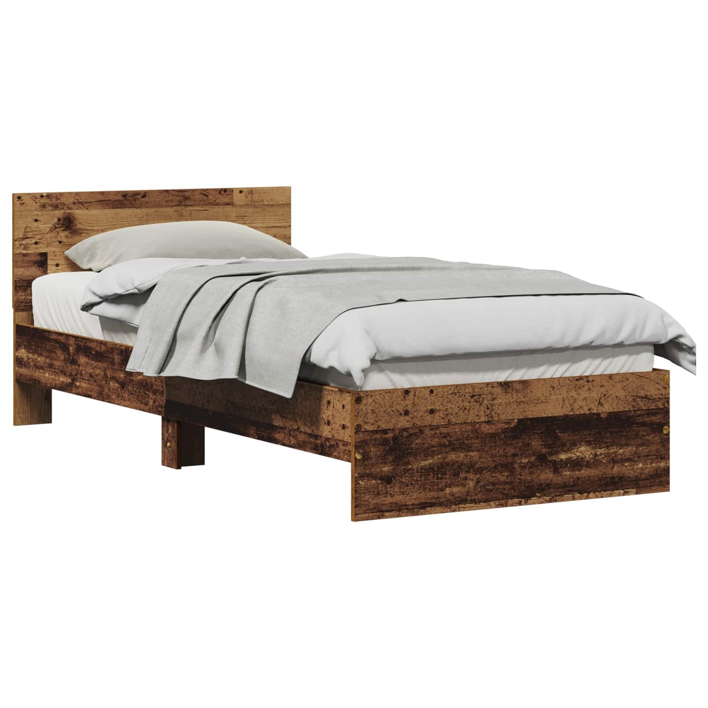 Struttura letto con testata Legno antico 80 x 200 cm