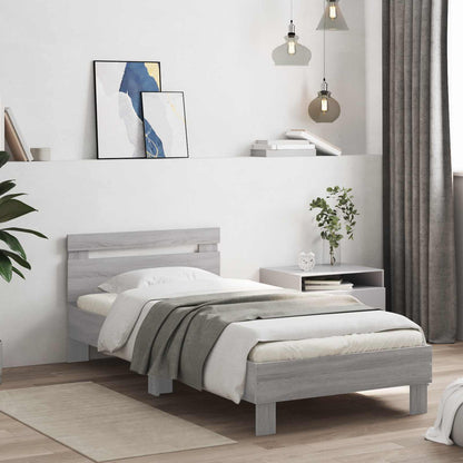 Struttura letto con testata Sonoma grigio 80 x 200 cm | homemem39