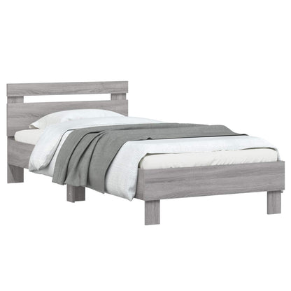 Struttura letto con testata Sonoma grigio 80 x 200 cm | homemem39