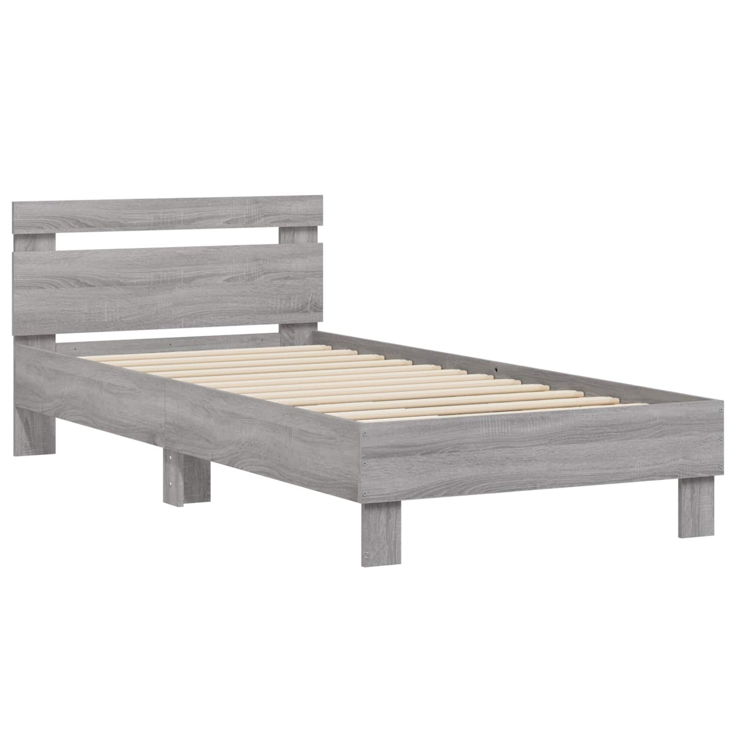 Struttura letto con testata Sonoma grigio 80 x 200 cm | homemem39