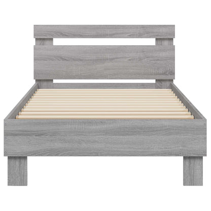 Struttura letto con testata Sonoma grigio 80 x 200 cm | homemem39