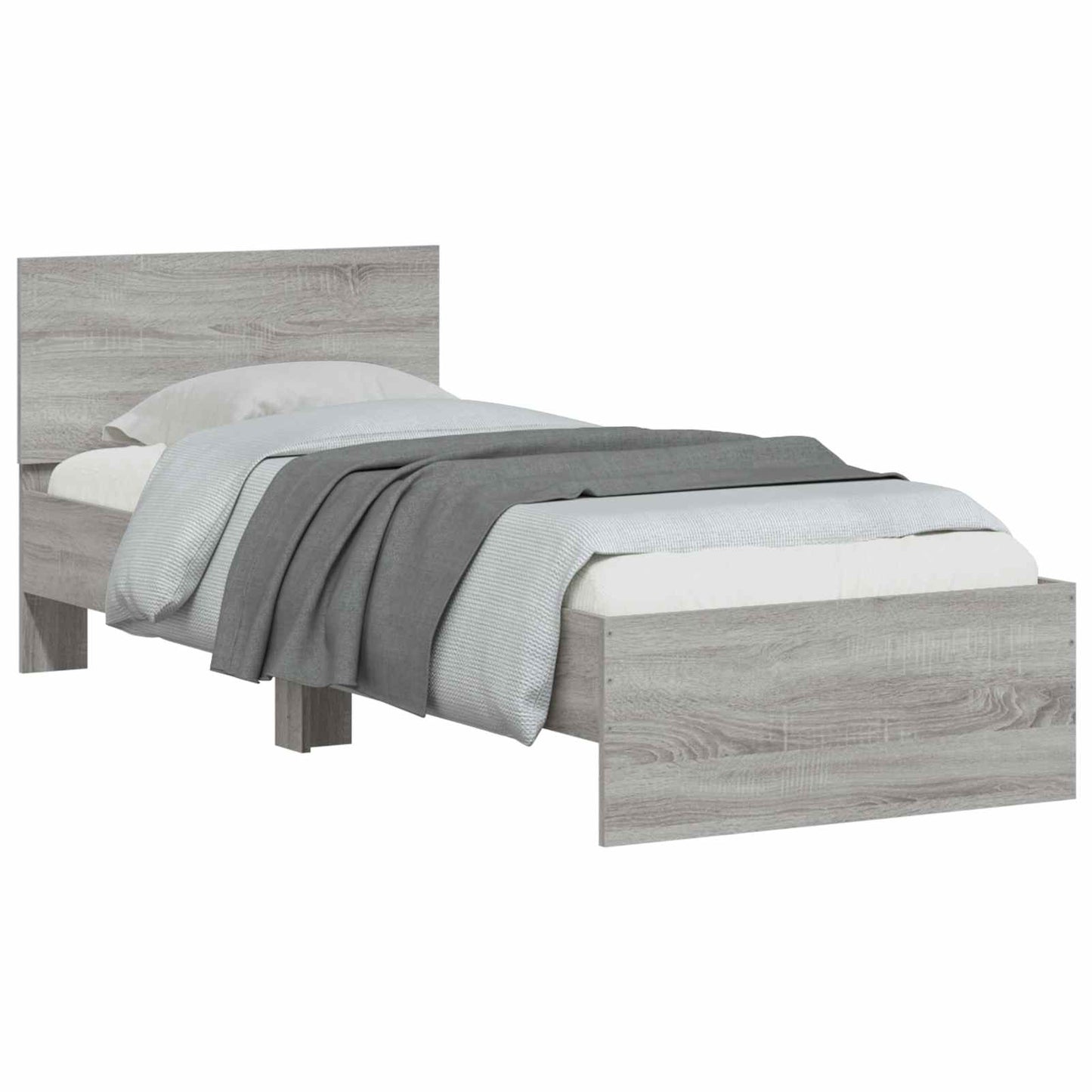 Struttura letto con testata Sonoma grigia 80 x 200 cm | homemem39
