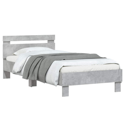 Struttura letto con testata Grigio Cemento 80 x 200 cm | homemem39