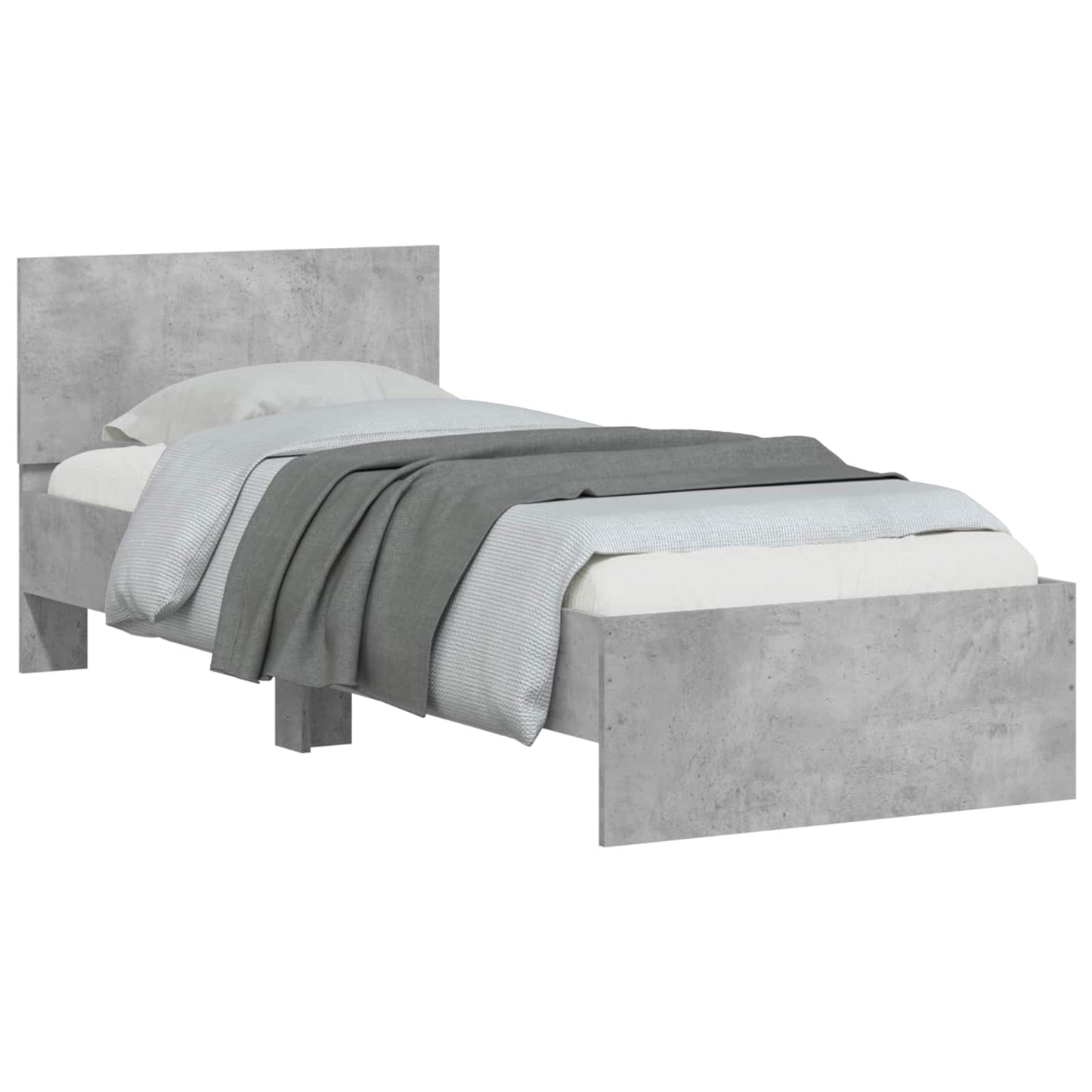 Struttura letto con testata Grigio Cemento 80 x 200 cm | homemem39