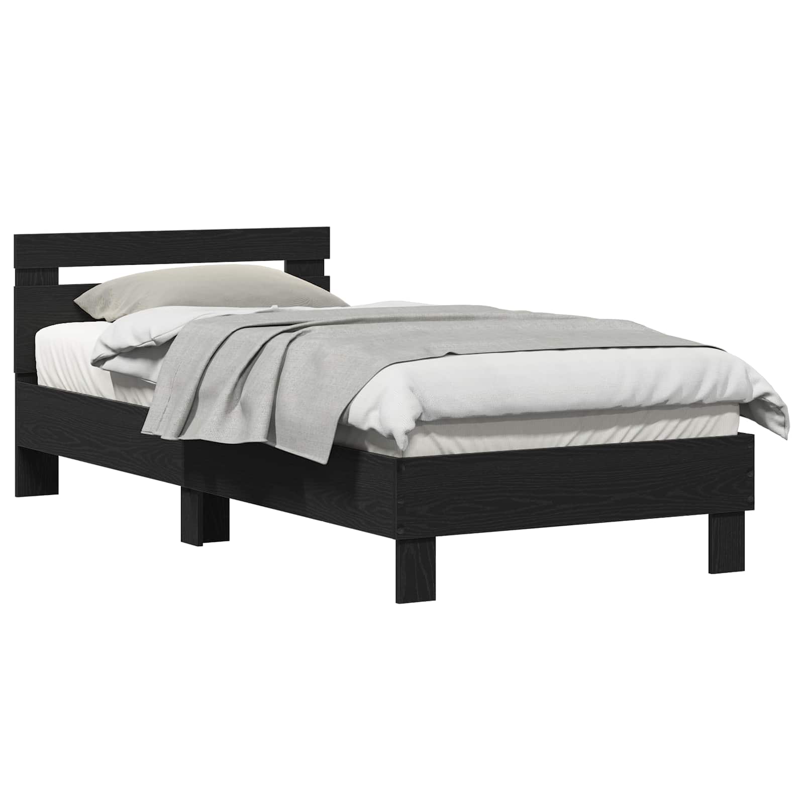 Struttura letto con testata Rovere Nero 80 x 200 cm | homemem39