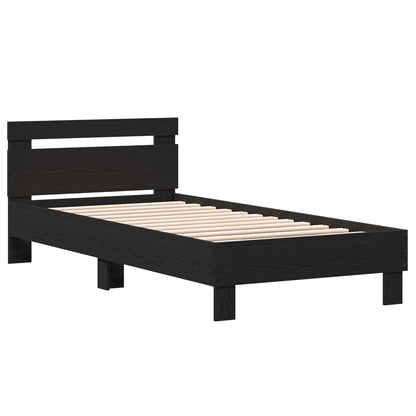 Struttura letto con testata Rovere Nero 80 x 200 cm | homemem39