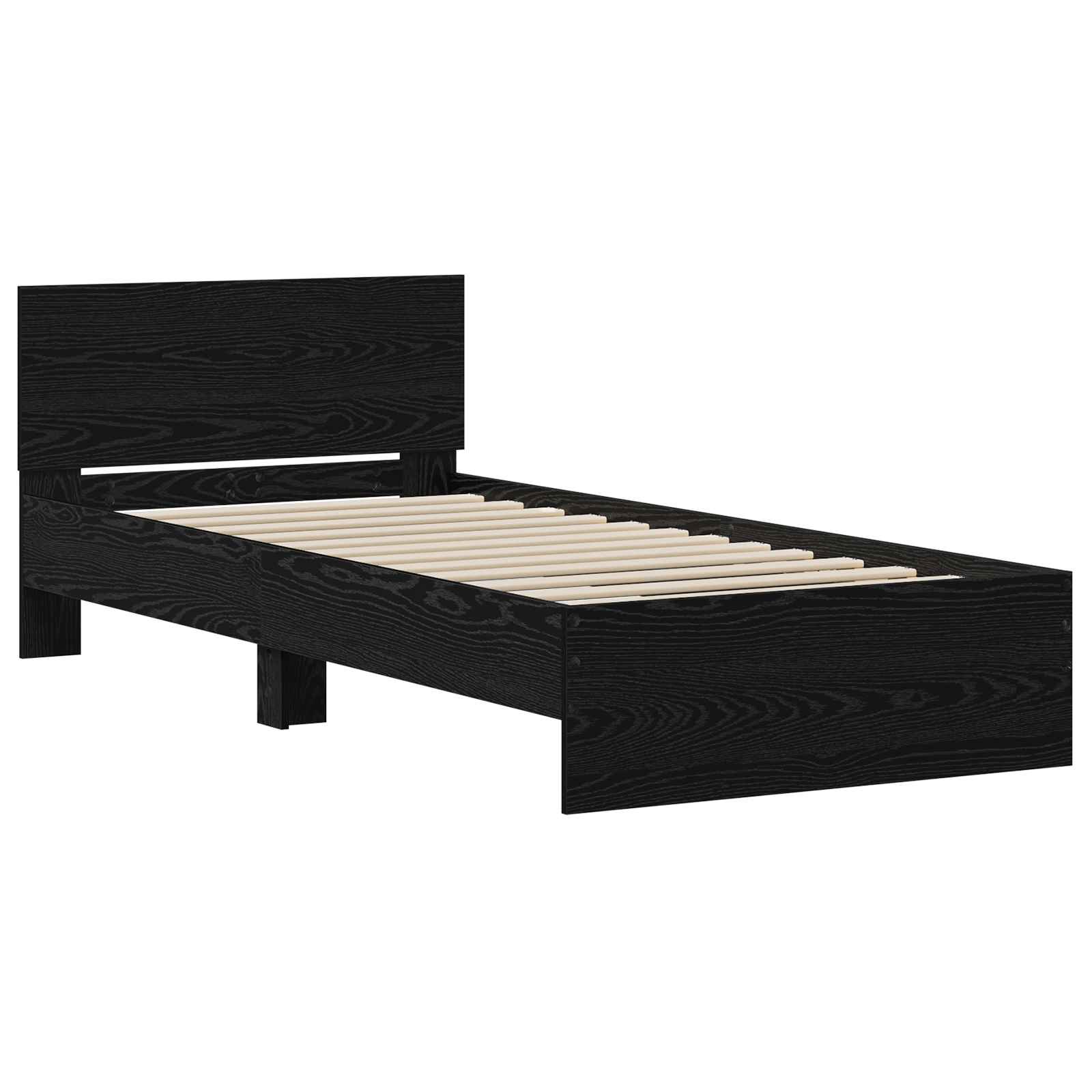 Struttura letto con testata Rovere Nero 80 x 200 cm | homemem39