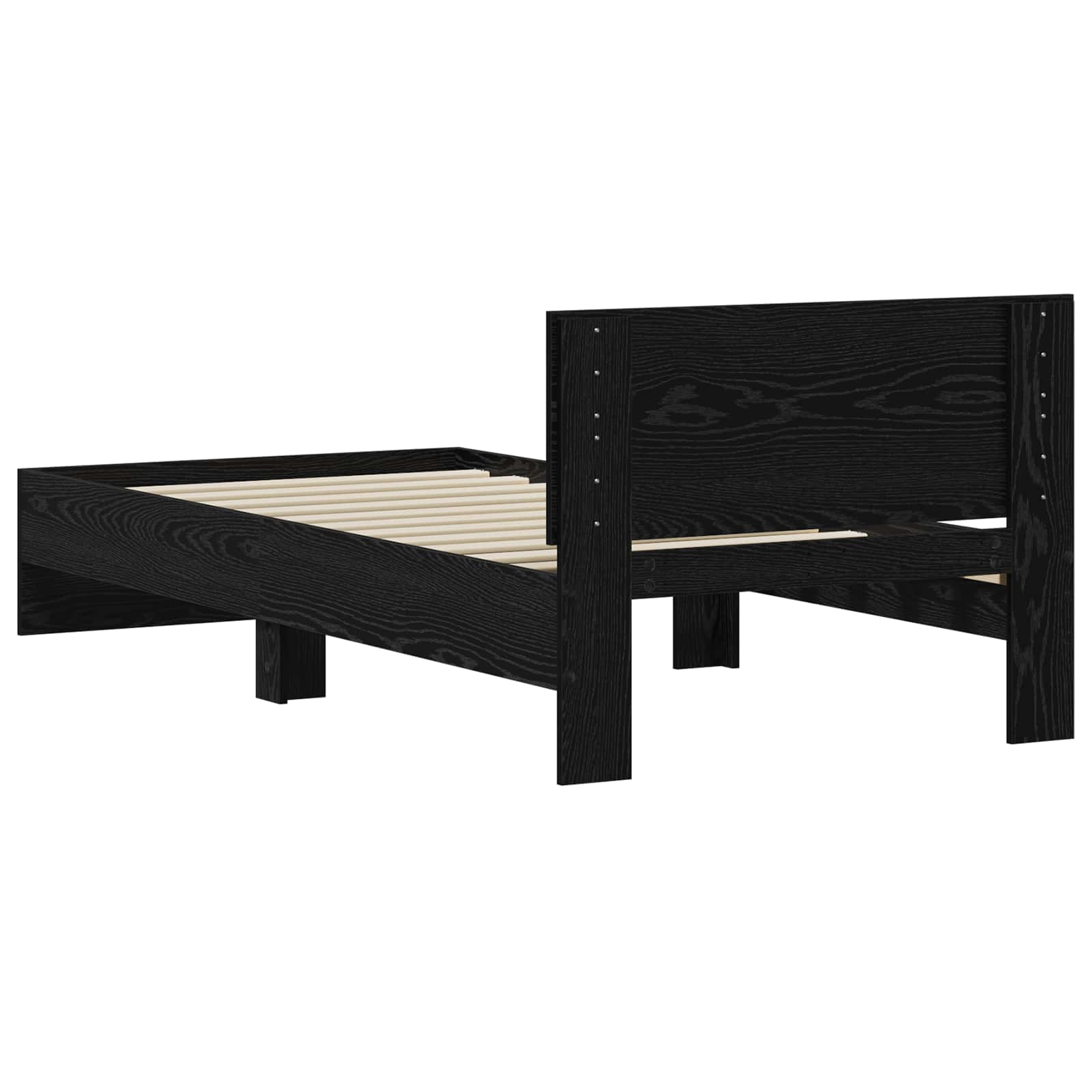 Struttura letto con testata Rovere Nero 80 x 200 cm | homemem39