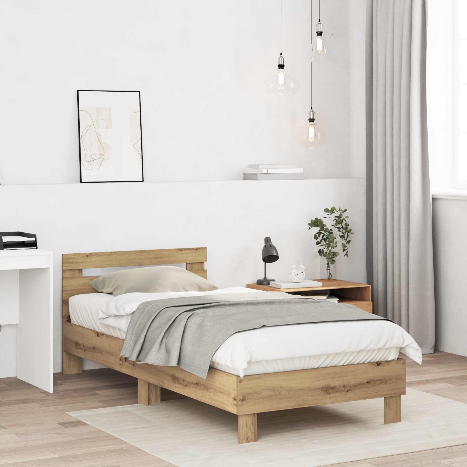 Struttura letto con testata Rovere Artigianale 80 x 200 cm | homemem39