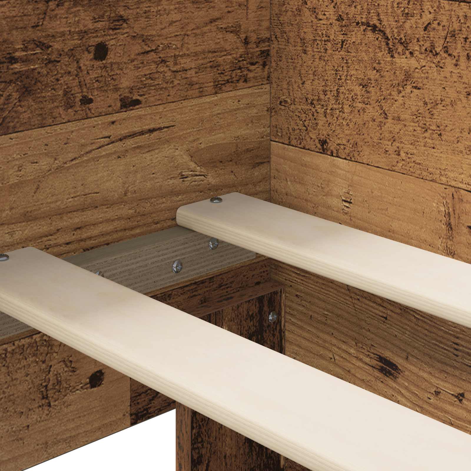 Struttura letto con testata Legno antico 80 x 200 cm | homemem39