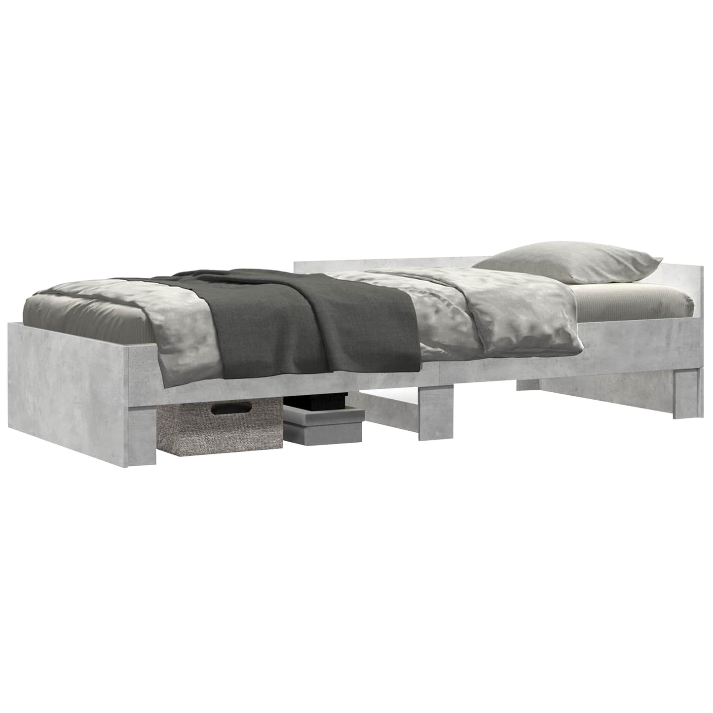 Struttura letto con testata Grigio Cemento 80 x 200 cm | homemem39