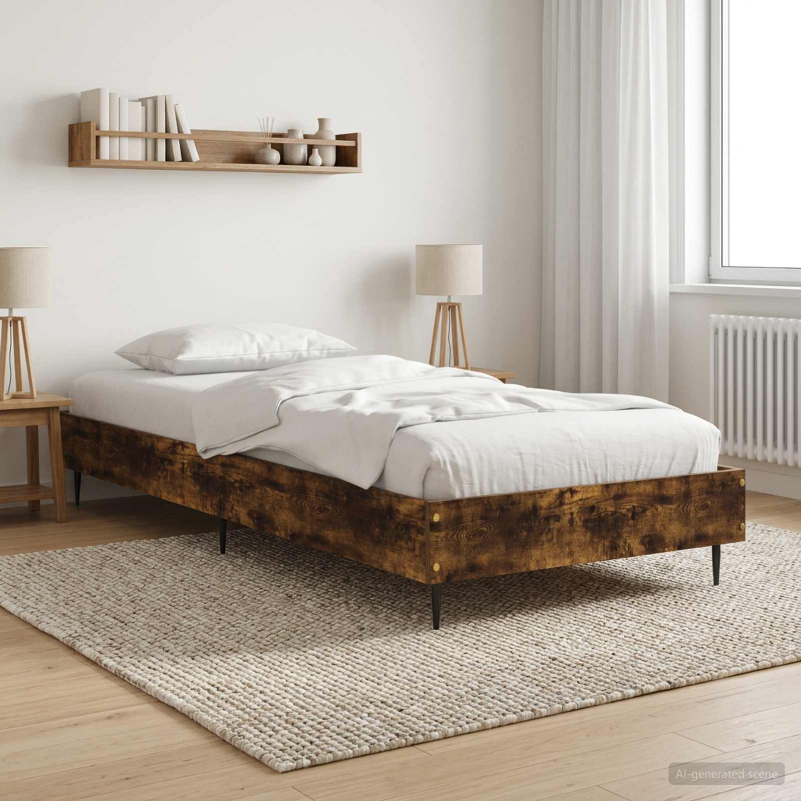 Struttura del letto Rovere Fumo 80 x 200 cm | homemem39