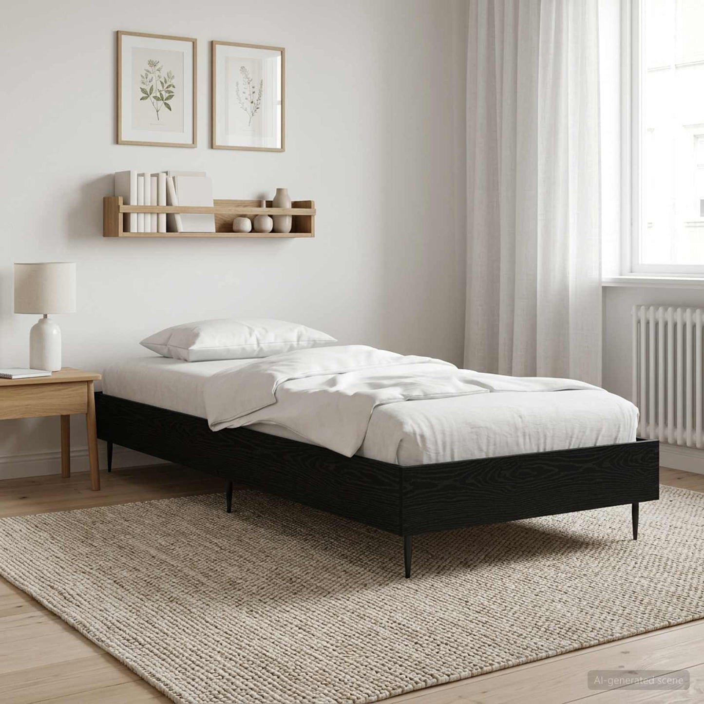Struttura del letto Rovere Nero 80 x 200 cm