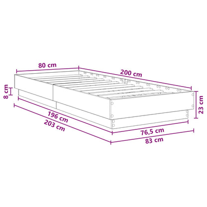 Struttura letto a pavimento Rovere Artigianale 80 x 200 cm | homemem39