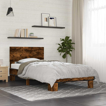 Struttura letto con testata Rovere Fumo 80 x 200 cm | homemem39