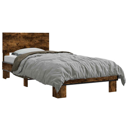 Struttura letto con testata Rovere Fumo 80 x 200 cm | homemem39