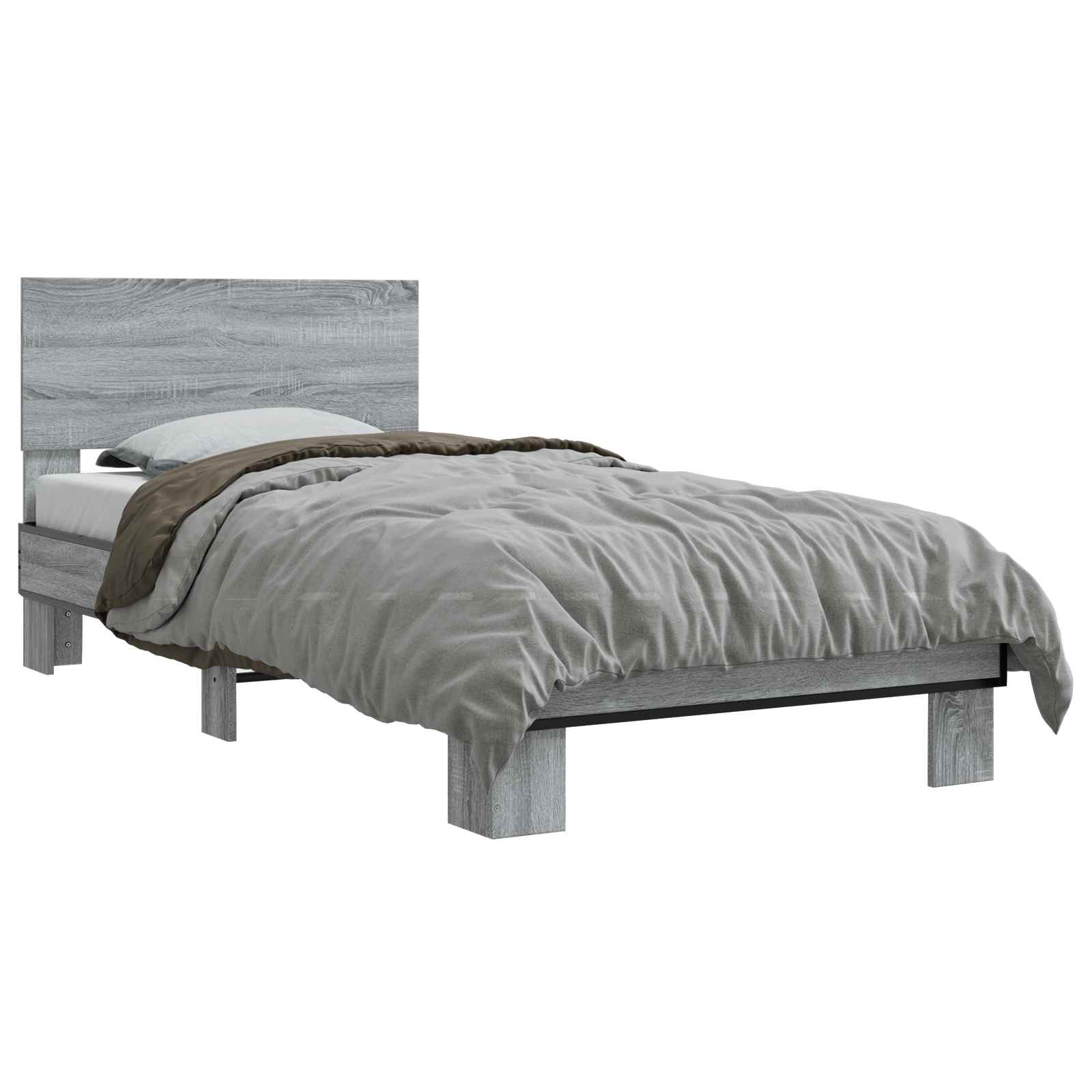Struttura letto con testata Sonoma grigio 80 x 200 cm | homemem39
