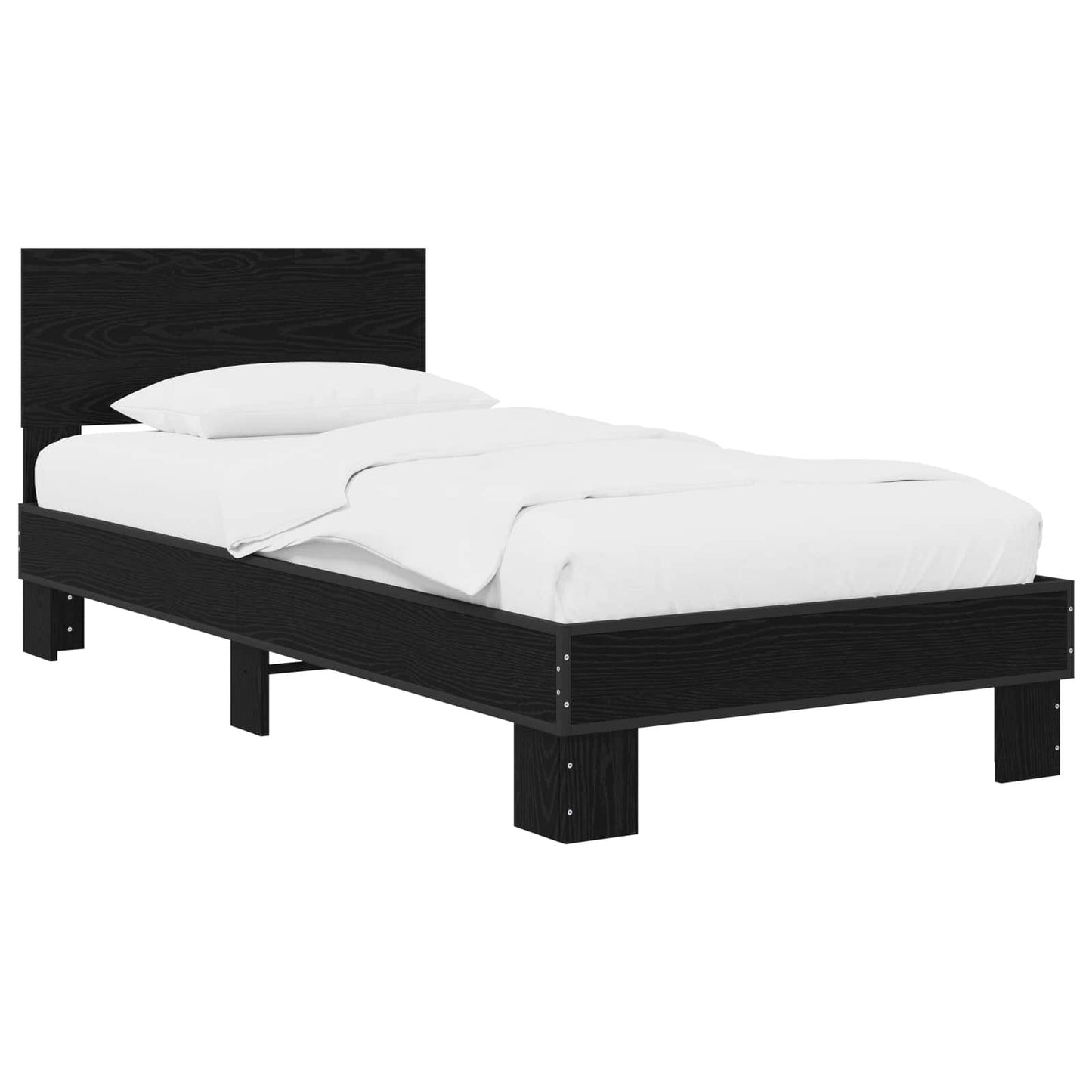 Struttura letto con testata Rovere Nero 80 x 200 cm | homemem39