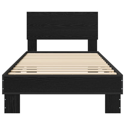 Struttura letto con testata Rovere Nero 80 x 200 cm | homemem39
